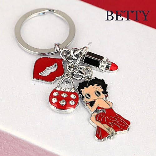 Z265-E Brand New Cute Betty Boop Kiss Lipstick Handbag Charms Keychain