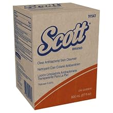 Kimberly-Clark Scott 91547 Light Floral Fragrance Antibacterial Skin Cleanser, 800mL, Clear (Case of 12)