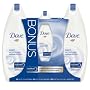 Dove Deep Moisture Body Wash Value Pack, Two 24oz Body Washes and Bonus 6.67oz. bottle with Free Body Pouf