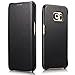 Galaxy S6 Edge Case, Benuo [Luxury Series] [Genuine Leather] Flip Case Folio Cover [Ultra Slim] [Business Style], Premium Leather Case [Edge Protector] for Samsung Galaxy S6 Edge (Black)
