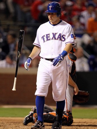 San Francisco Giants v Texas Rangers, Game 3: Ian Kinsler Photographic Poster Print by Ronald Martinez, 24x32