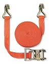 Braun Spanngurt 2000 daN, zweiteilig, Farbe orange, 6 m L&auml;nge, 35 mm Bandbreite, mit Ratsche und Spitzhaken