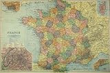 1901 BACON WORLD MAP FRANCE PARIS BAY BISCAY