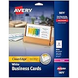 Avery Printable Two-Side Clean-Edge Business Cards for Laser Printers, White, Pack of 200 (05871)