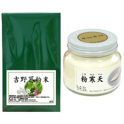 【吉野葛粉末＋粉寒天】　　　本葛100％　吉野本葛　国産粉寒天100％　伊那寒天使用　粉末　パウダー