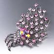 Valentines Day Jewelry Pink Leaf Austrian Rhinestone Brooches & Pins