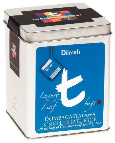Dilmah Dombagastalawa Single Estate Tea,, 20-Count Luxury Leaf T-Bags, 1.4-Ounce Tins (Pack of 2)