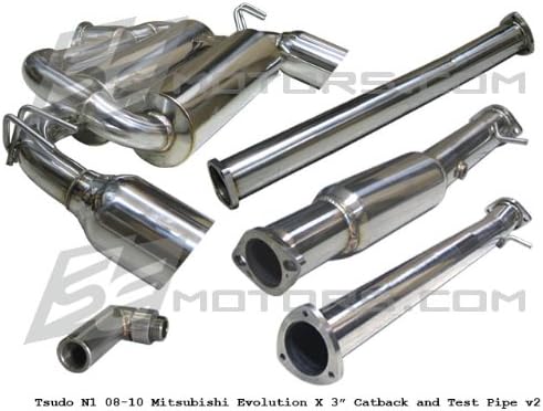 Tsudo 08-13 Lancer Evo X 3in Test Pipe + SE JDM catback exhaust v2