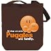 Canvas Tote Bag Brown FAMILY DOG Puggles Dogs