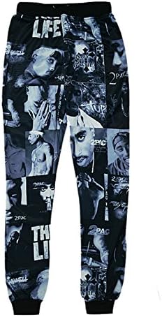 Cool joggers Fashion Tupac 2Pac Sport sweatpants for men/women hip hop trousers (L)
