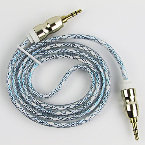 High-quality Audio Cable Line 3.5mm male to male AUX with Copper Head Transparent Rubber 2PC for Beats Headphone,iPods,iPhones,iPads,Samsaung,Smartphone,Mp3,Tablet,NoteBook,Car Stereos(3.3Ft-Blue)