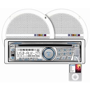 Dual MXCP66 In Dash Marine AM/FM/CD/MP3 Receiver and Speaker Combo Pack