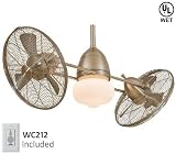 Minka-Aire Fans F402-BNW 42 Gyro Double WET Outdoor Nickel Wet Ceiling Fan w/ Light & Wall Ctrl