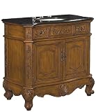 Belle Foret BF30346R Single Basin Vanity, Medium Oak