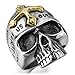 Men's Stainless Steel Ring Silver Tone Black Gold Tone Skull Cross Bible Lords Prayer
