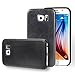 Samsung Galaxy S6 Phone Case, Cover, Black Sapphire, NEW, Elegant, Sleek, Slim, Snug fit, Compatible, Durable, Rugged, Resilient, Non-Bulky, Non-Obtrusive, Non-Intrusive, Excellent Grip, Premium PU Leather, Scratch-Resistant, Inner Fiber for Maximum Shock Absorb