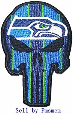 Punisher Skull Seattle Seahawks Team Super Bowl Football NFL Logo Iron on Patch Embroidered