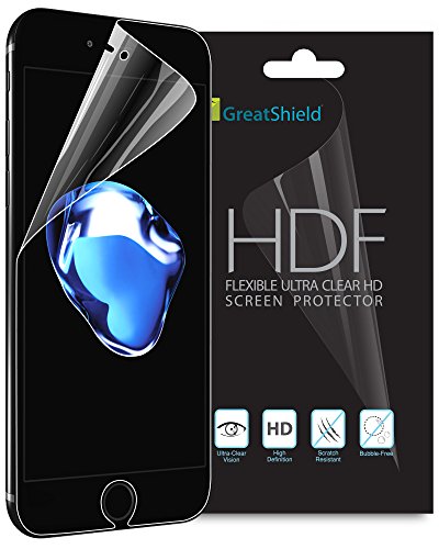 iPhone 7 Screen Protector, [Ultra Clear HD][Full Coverage] GreatShield HDF Anti-Bubble Silicone Layer [TPU Film | 4H Technology] Shield for Apple iPhone 7 4.7