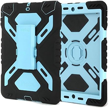 iPad Air 2 Case,MAKEIT iPad Air 2 Super All-Round Protection Waterproof Shockproof Dirt Snow Sand Proof Survivor Extreme Army Military Heavy Duty Cover Case Kickstand for iPad Air 2 (iPad 6) Kid Children Gift (4-Black/blue)