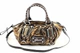 Guess Eye Catching Bronze Satchel Ladies Handbag Polyester Handbags