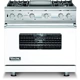 Viking Vdsc536t-4glp 36-inch Pro Series Dual Fuel Propane Gas Range With 4 Burners And Griddle - White