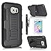 Galaxy S6 Edge Plus Case, Galaxy S6 Edge Plus Case, Starshop [Heavy Duty] Dual Layers Kickstand Case with [0.33m 9H Tempered Glass Screen Protector Included] and Locking Belt Clip (Black)