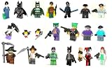 LEGO BATMAN INCLUDES: 20 batman mini figures Bruce Waynn, gray batman, black batman, robin, nightwing(with cap), white Arkhum guard, dark arkhum guard, penguin, 2 x penguin's thugs, joker, greenbomb head redeye joker, joker's thug, freeze's thug, scarecrow, pumpkin bomb head scarecrow, riddler, catwoman, harley quinn, posion ivy(curly hair), every thing in photo included. Authentic batman Lego. (greenbomb joker is the bomb head from joker set) (pumpkin bomb head scarcrow head is from the scarecrow set)