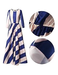 Striped Print Scoop Neck Elasticized   Waistline Chiffon/Polyester Cocktail Floor Length Elbow Length Sleeves Evening Dress/Party Dress/Wedding Dress/Maxi Dress 