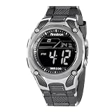Armitron Men's 408125GRY Silver-Tone and Black Chronograph Digital Sport Watch