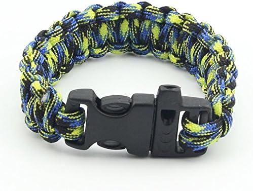 The Naturalism Military Paracord Survival Bracelet Extra Beefy 500LB With Plastic Shackle (Camping, Hiking, Outdoors, Utility, Emergency, Survival) - Yellow And Black