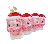 RADKO PIGLET PEDIGREE Christmas Ham Glass Ornament