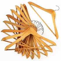 Relaxdays Kleiderbügel aus Holz 10er Pack - Holzbügel Hosenbügel