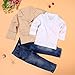 FEITONG 3pcs Kids Baby Boy's Gentleman Coat+Shirt+Jeans Pants Trousers Set (4T / 4Years)