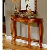 Traditional Golden Oak Finish Console Sofa Table w/Nail Head Trim