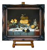Still Life with Cheeses - Dijck Large Framed Art Print on Canvas