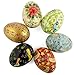 Set of 6 Flowers and Birds Wooden Pysanky Ukrainian Easter Eggs Pysanky 3 Inches