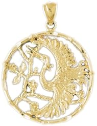 Dazzlers Solid 14k Gold Bird Charm Pendant Available in three colors from jewelsberry (weights: 5.9 grams only)