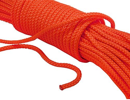 ReKindle USA Nylon Diamond Braid Rope (Neon Orange)(1/8 Inch x 50 FT)