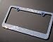 Popular Bling 7 Rows White/Clear (A Type Screw Cap) Crystal Rhinestone-Metal Chrome License Plate Frame