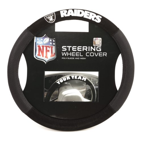 NFL Oakland Raiders Poly-Suede Steering Wheel Cover