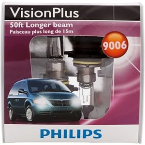 Philips 9006 VisionPlus Headlight Bulbs (Low-Beam) Pack of 2