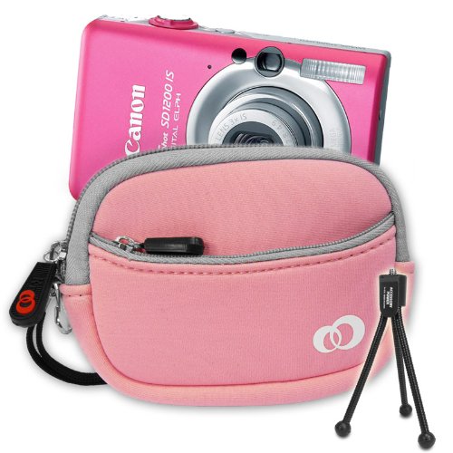 Contoured Neoprene Glove Case for the Canon PowerShot SD1200IS SD 780IS Digital Camera ***Includes Mini-Tripod***