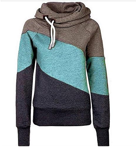 Canday Women's Autumn Winter Sexy Colorblock Thick Hooded Sweatshirt