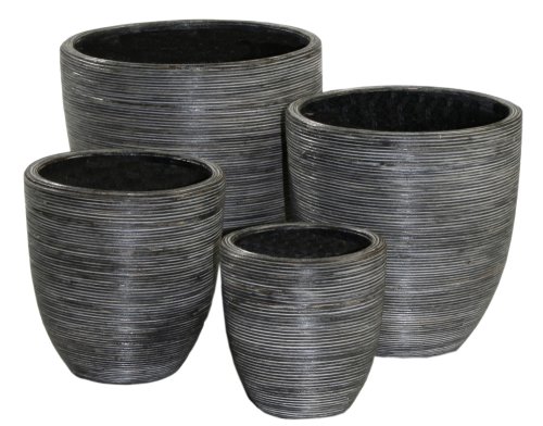 Siena Garden Topfsatz Derby 4er grau Polyrattan, rund Preisvergleich