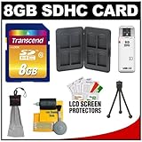 Transcend 8GB SecureDigital Class 10 (SDHC) Memory Card + SD Hard Case + Ac ....