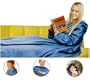 Solid Blue Comfy Throw Body Fleece Blanket Pockets