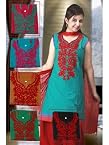 Aara Green & Red Cotton Tunic-NK-21