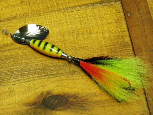 Muskie Bucktail Spinner - St. Clair Bait Co. - Fire Tiger