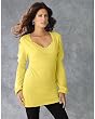 Deep V-neck sweater tunic