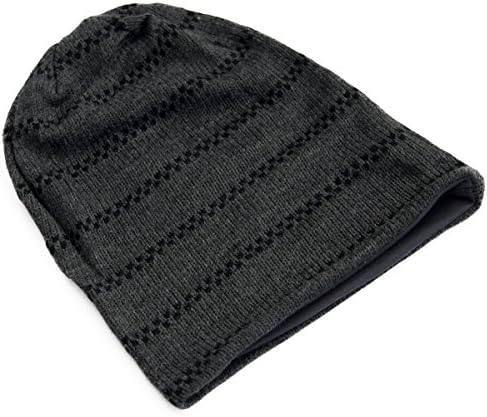 Unisex Beanie Hat Slouchy Knit Cap Skullcap Stripe Baggy Style 1012